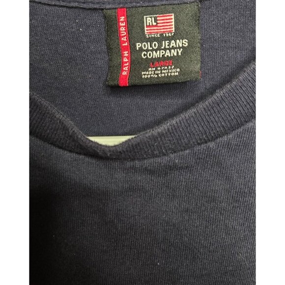 Vtg Ralph Lauren Polo Jeans Company Men's Long Sleeve Logoed T-Shirt Size Large - Picture 4 of 4